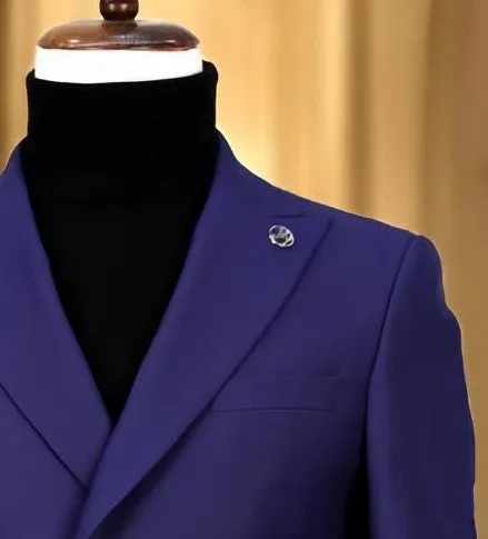 Men's Dark Purple Double breasted suit