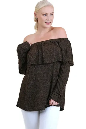 Metallic Ruffled Tunic, Copper