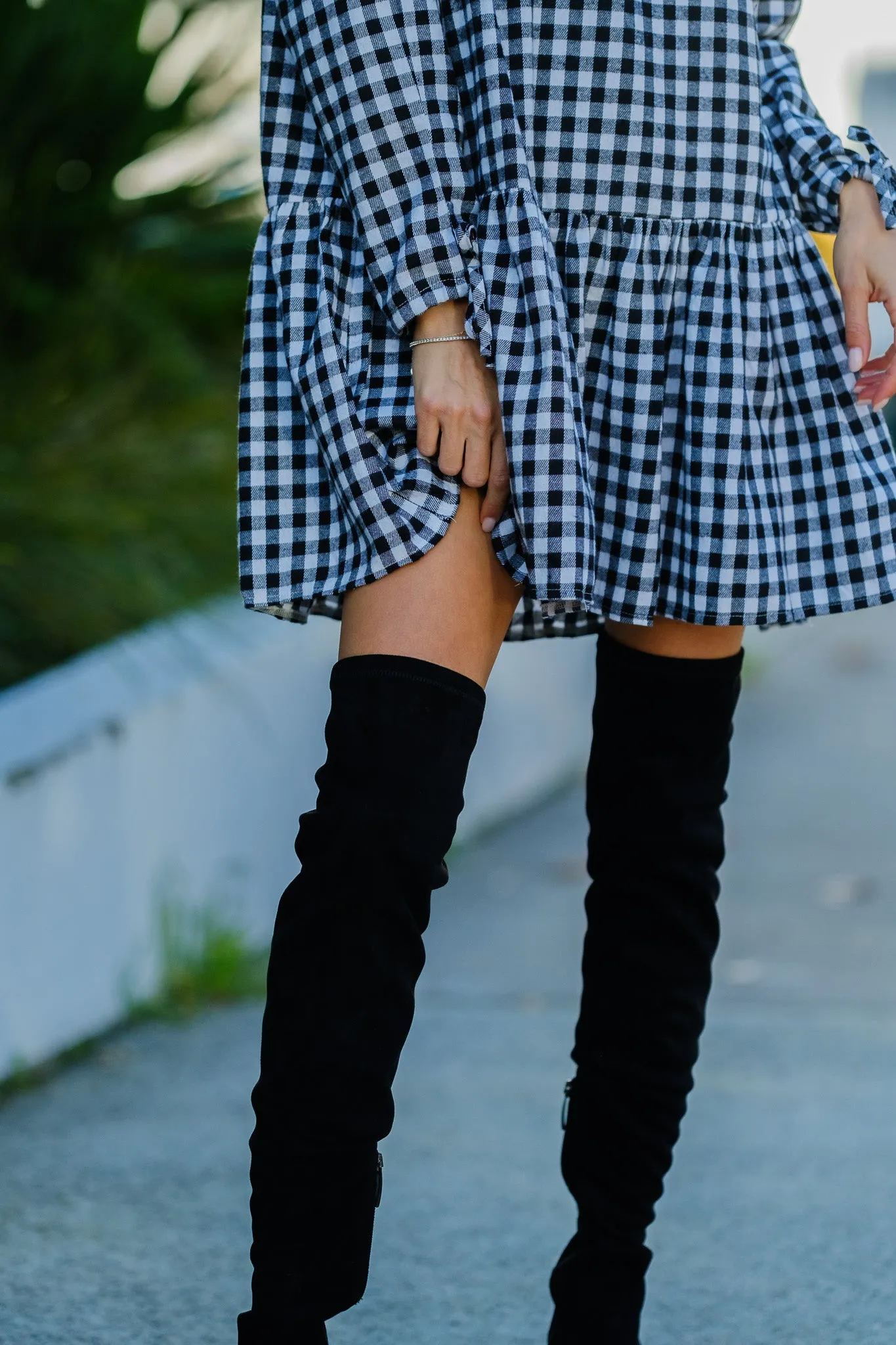 MIKO Gingham Tunic Dress