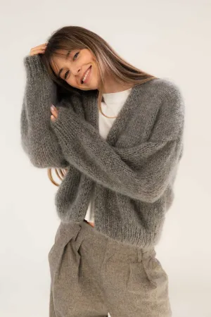 Mohair cardigan in Grey