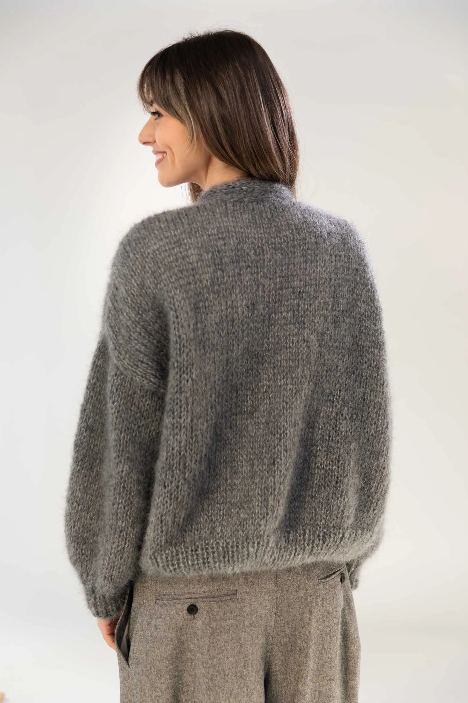 Mohair cardigan in Grey