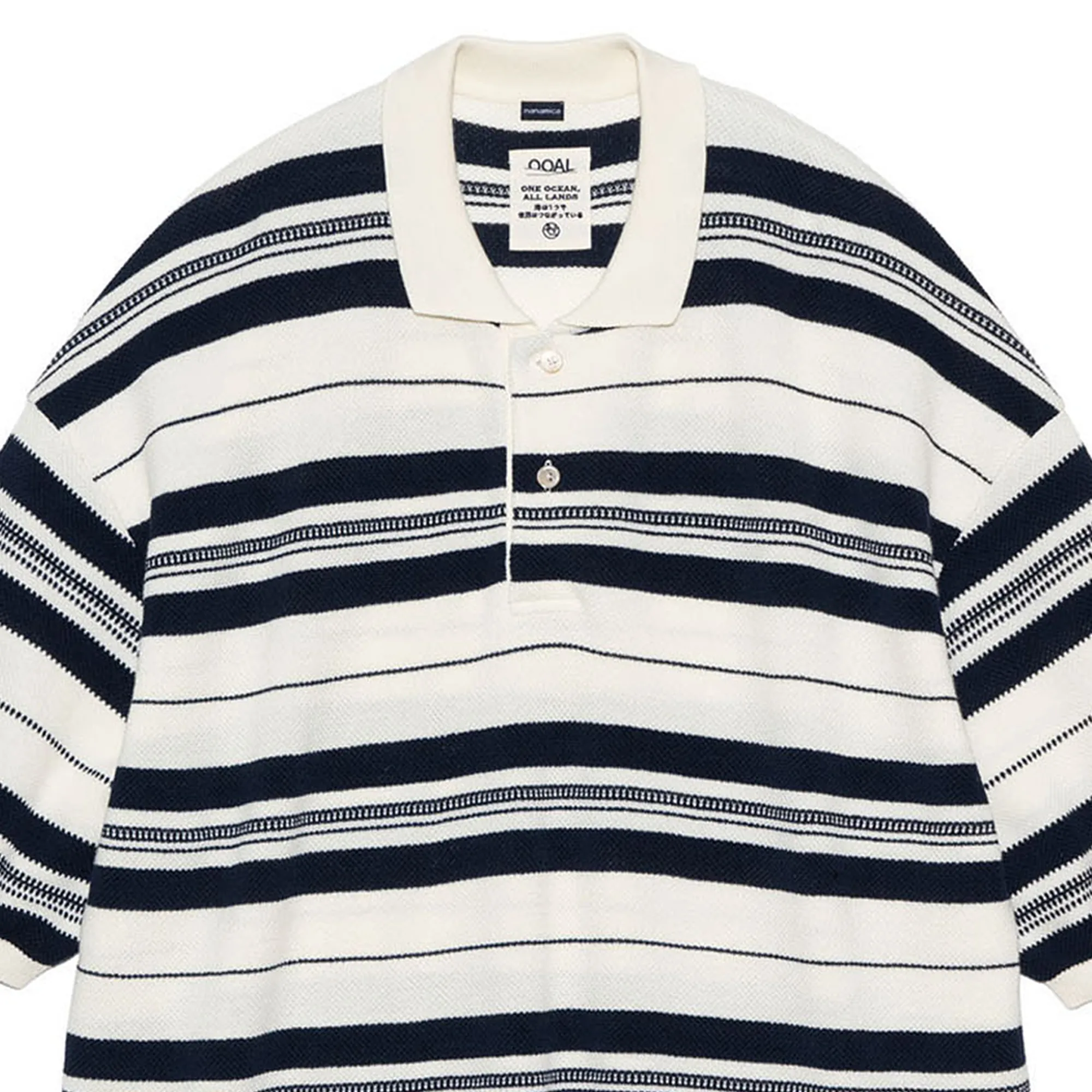 Nanamica Stripe Polo Sweater Ecru