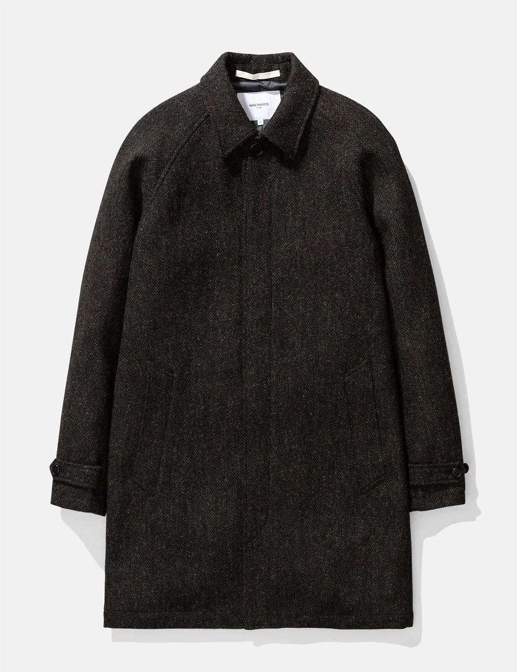 Norse Projects Svalbard Harris Tweed Coat - Black Multi