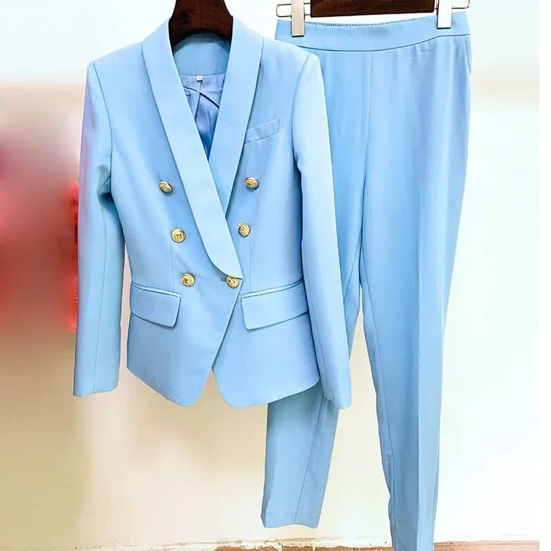 Office Ladies Blazer Pants Suit - Stylish, Comfortable, and Professional | Spring/Autumn Season Suit