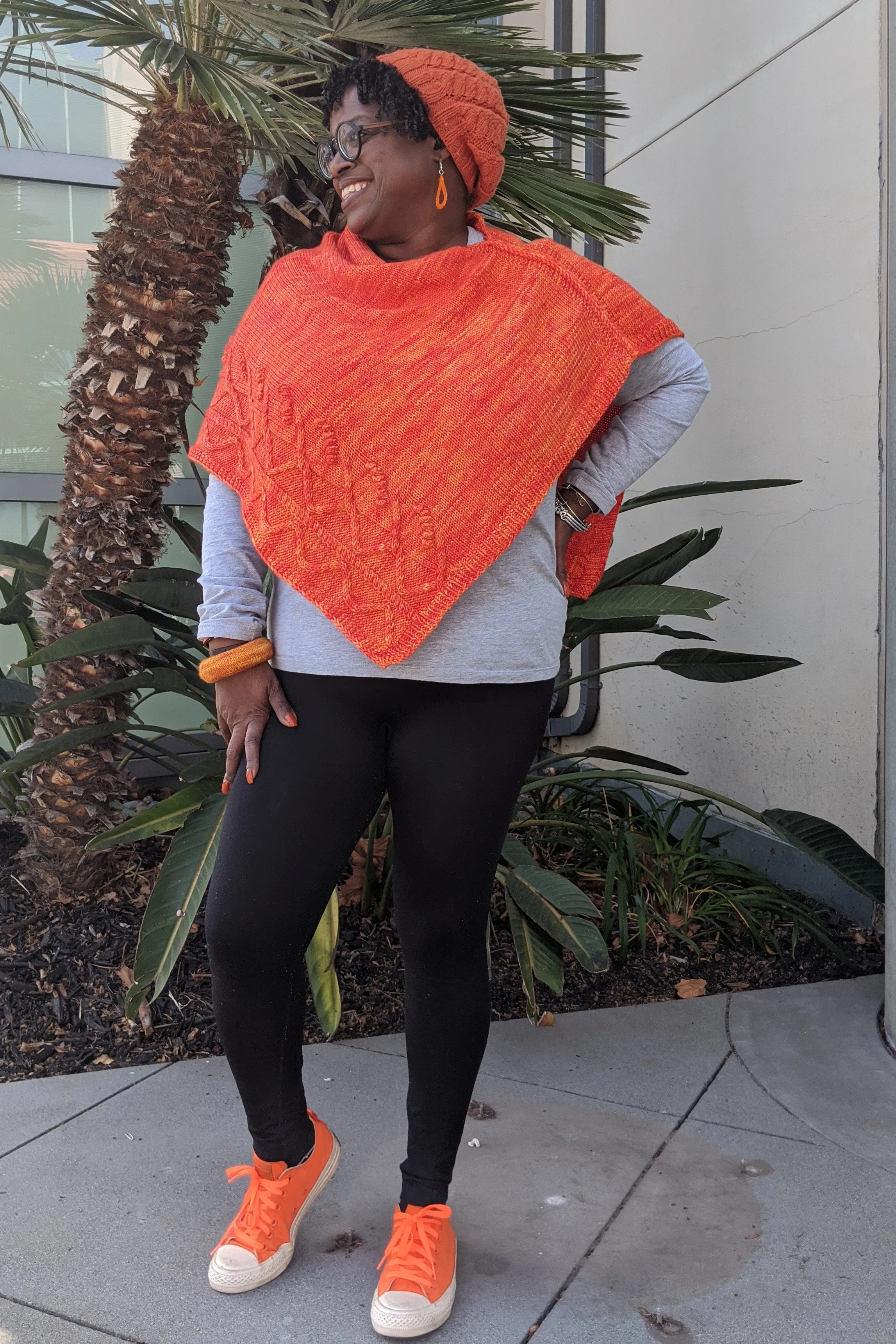 Orange Love Poncho