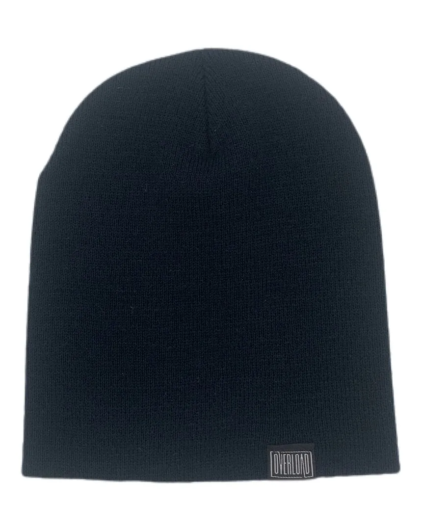 Overload Clip Tag Classic Knit Beanie - Black