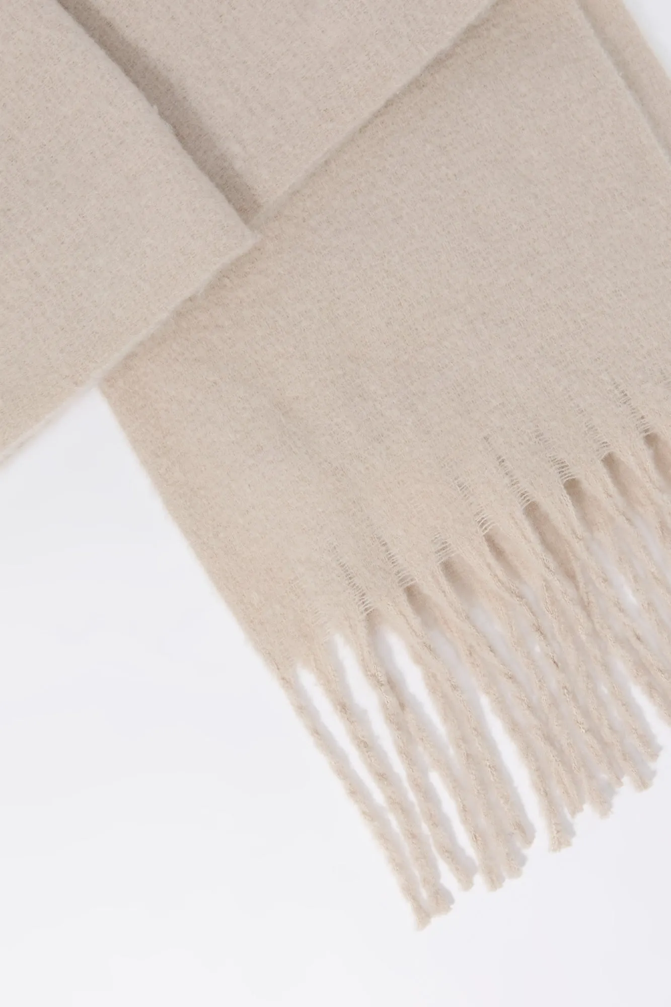 Oversized Chunky Knit Fringe Scarf