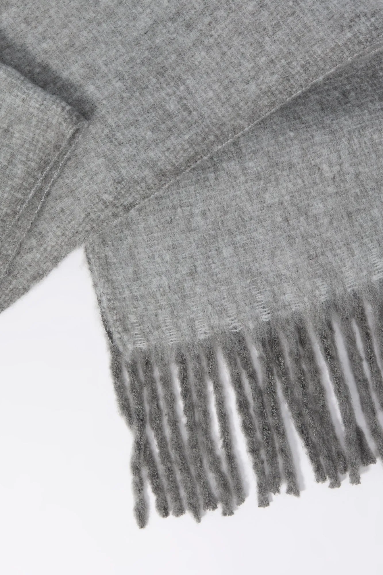 Oversized Chunky Knit Fringe Scarf