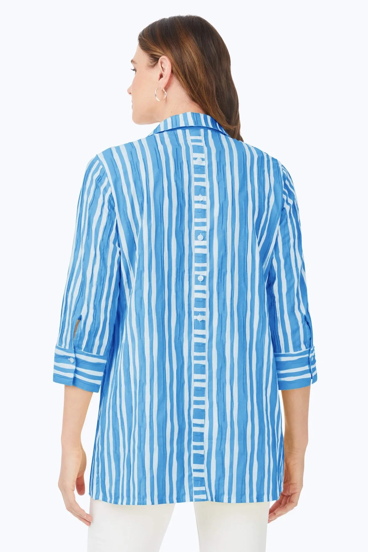 Pamela Beach Stripe Crinkle Tunic