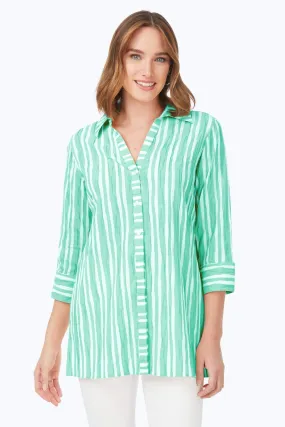 Pamela Beach Stripe Crinkle Tunic