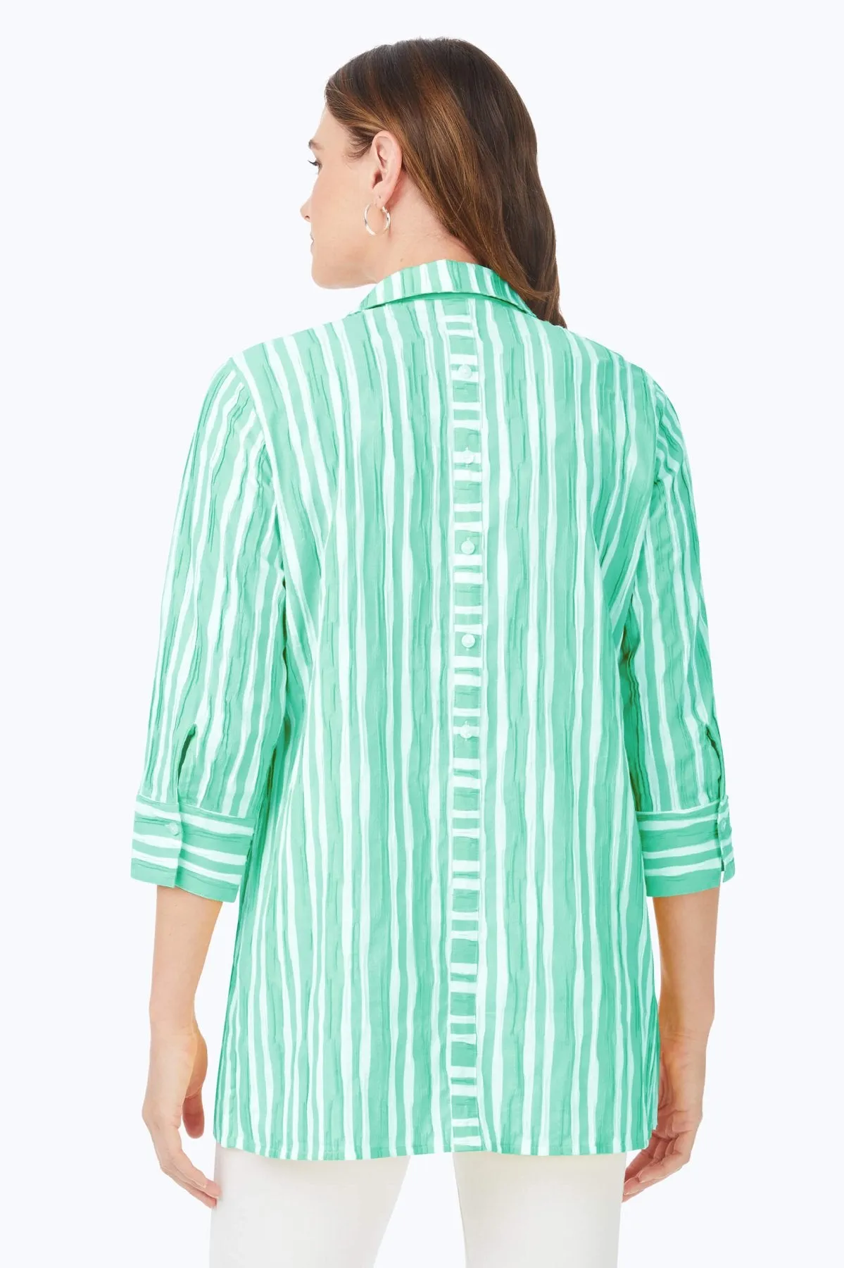 Pamela Beach Stripe Crinkle Tunic