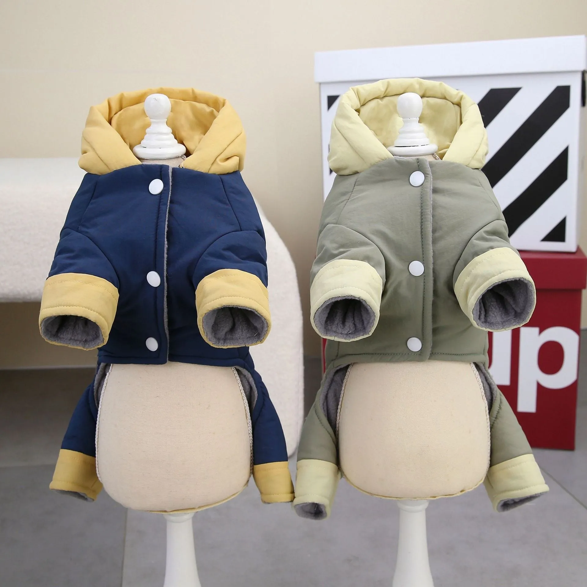 Pet Clothes | Korean Style Thickened Four-Leg Cotton Coat for Dogs | 2023 New Winter Teddy Pet Clothing