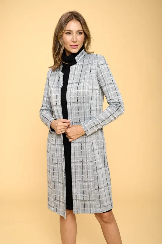 Plaid Open Coat