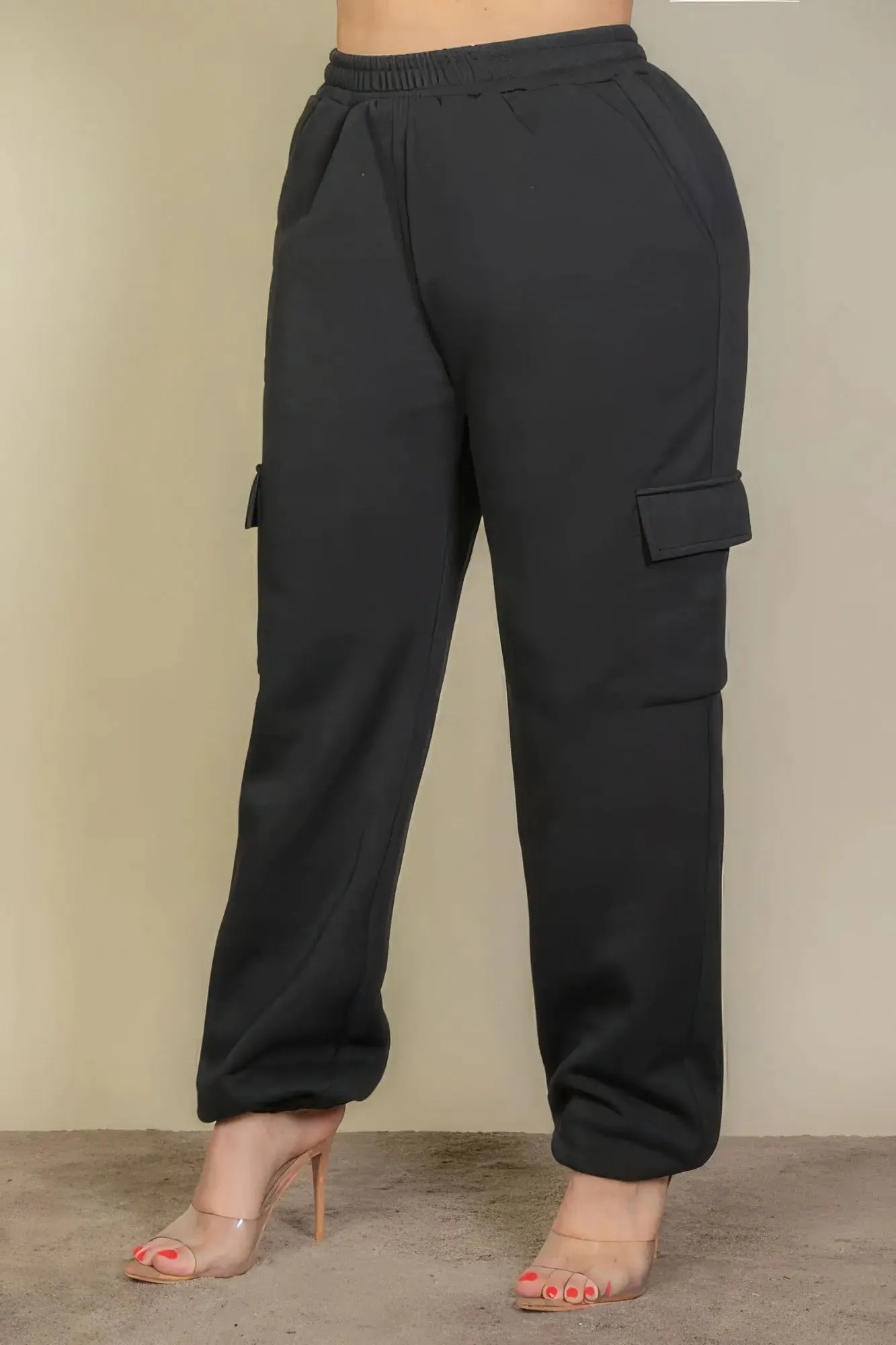 Plus Size Sweatpants Side Pocket Drawstring Waist