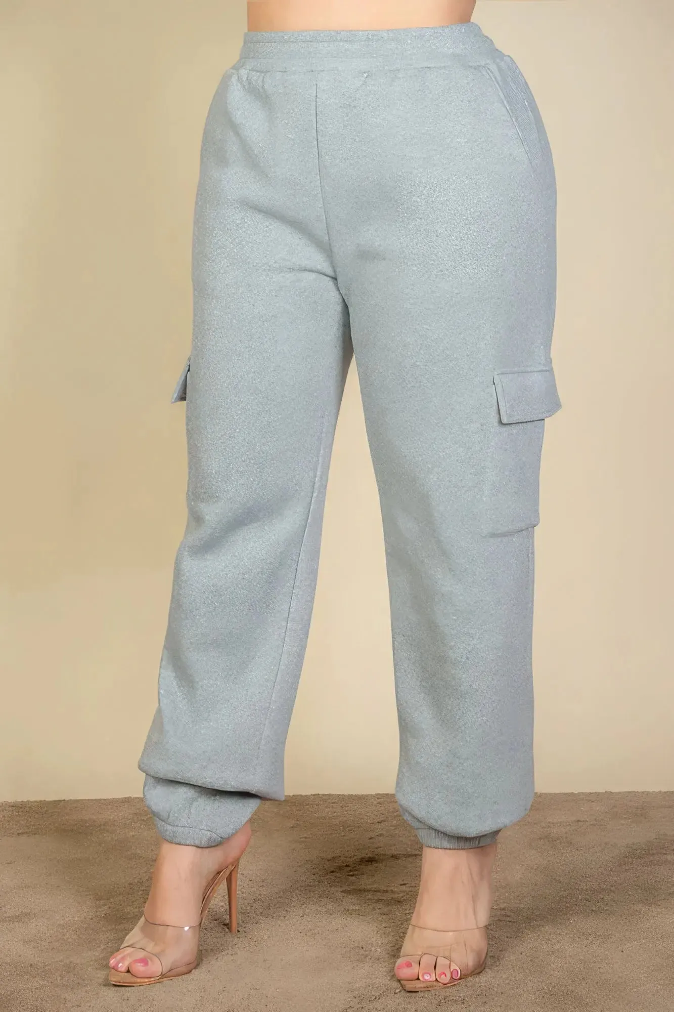 Plus Size Sweatpants Side Pocket Drawstring Waist