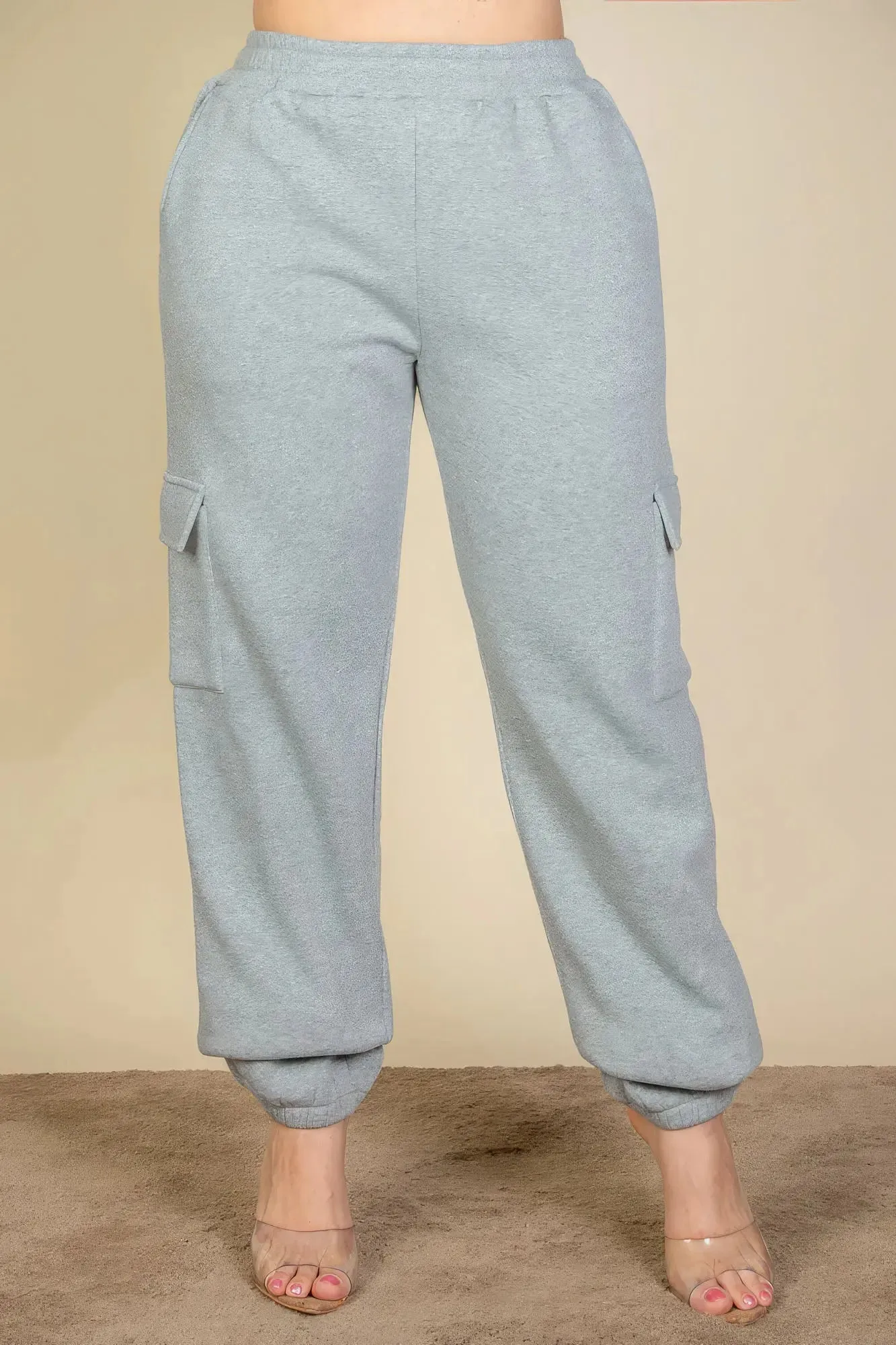 Plus Size Sweatpants Side Pocket Drawstring Waist