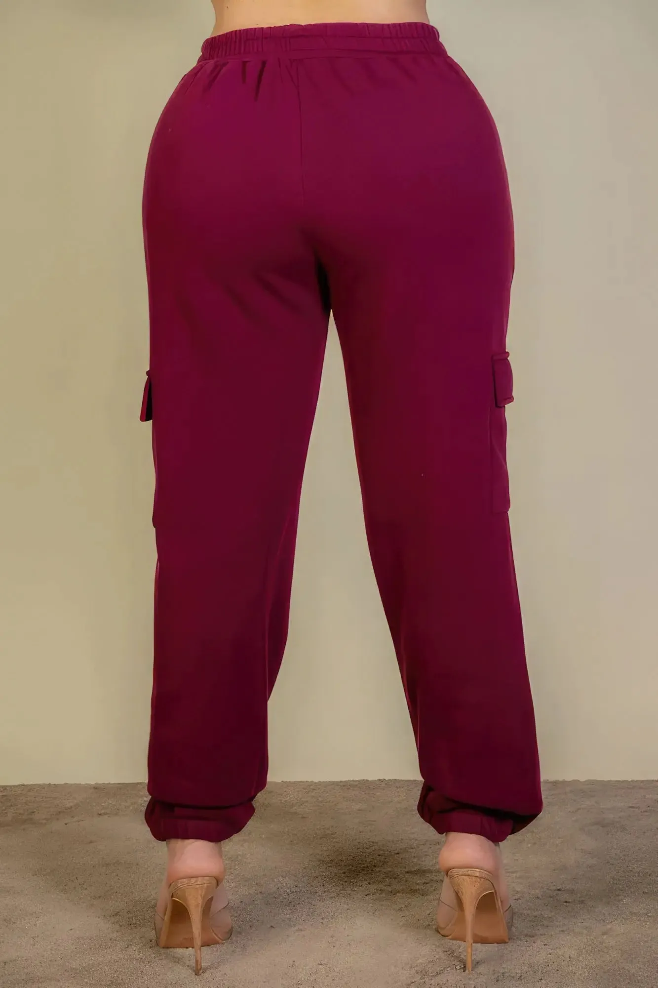 Plus Size Sweatpants Side Pocket Drawstring Waist