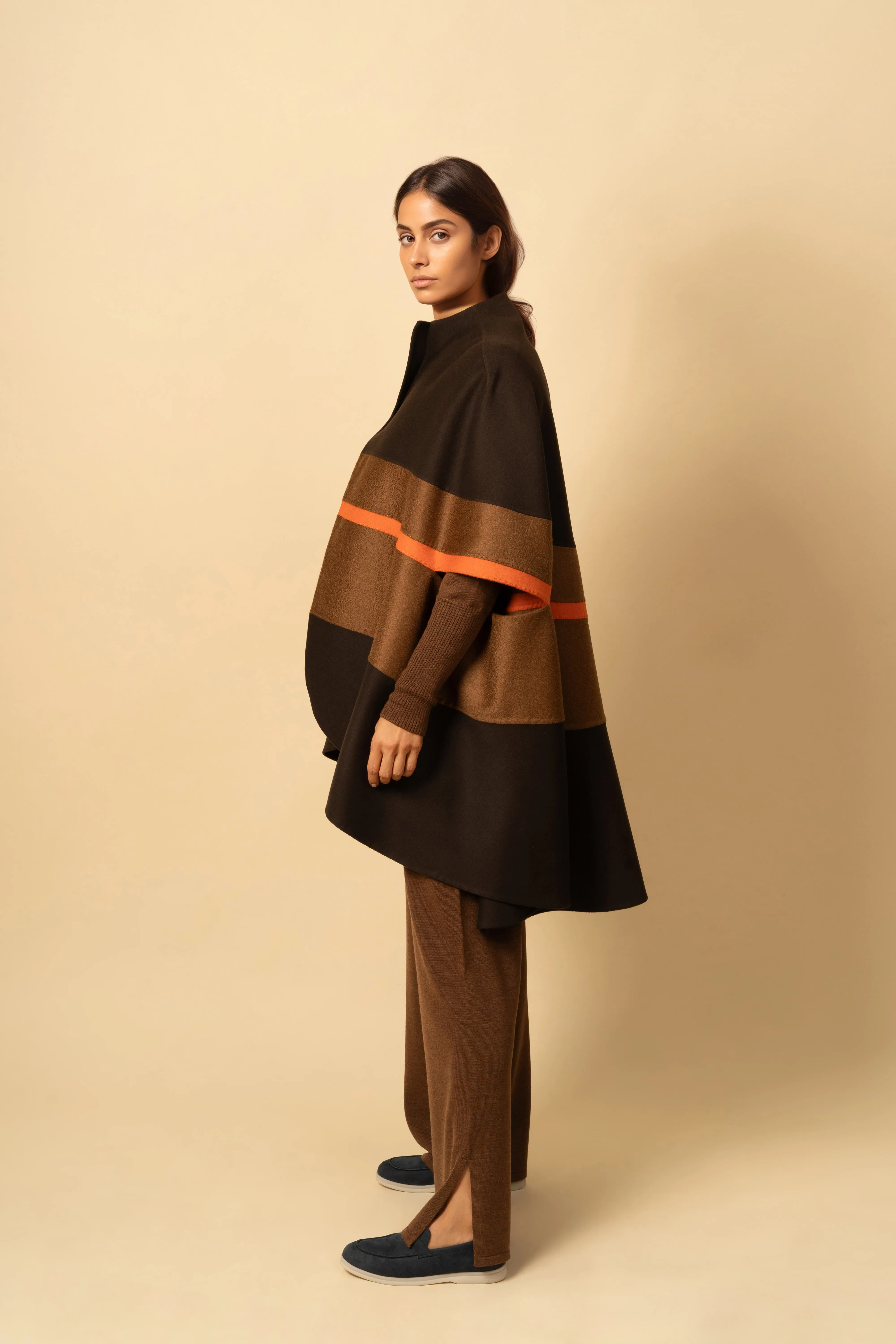 Posh Panel Cashmere Poncho