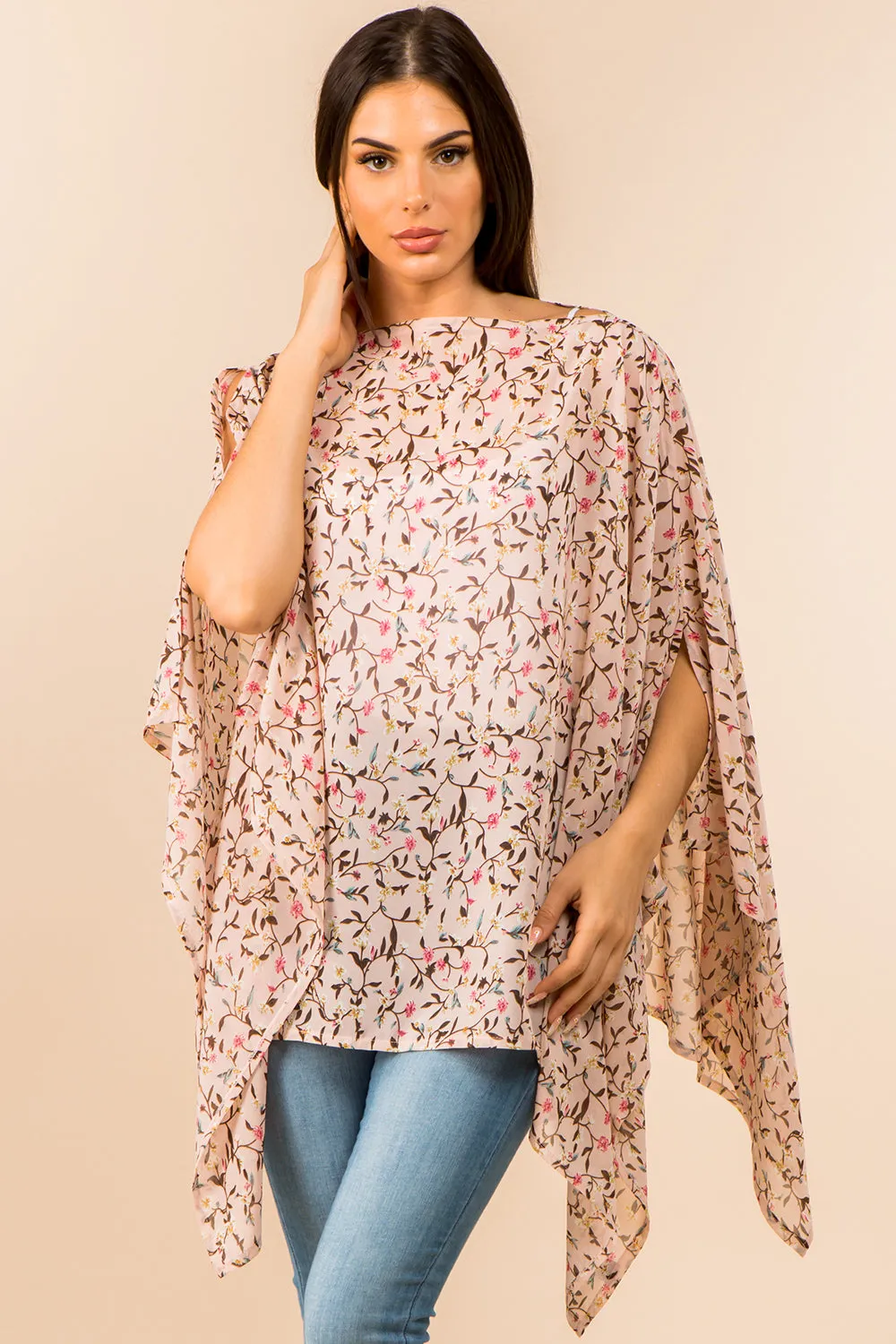 PP-3763 small floral poncho