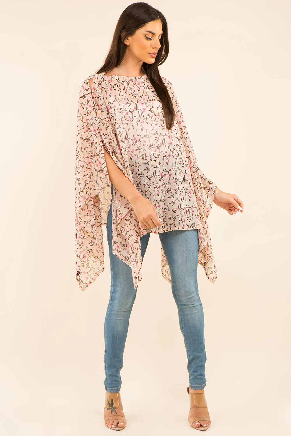 PP-3763 small floral poncho