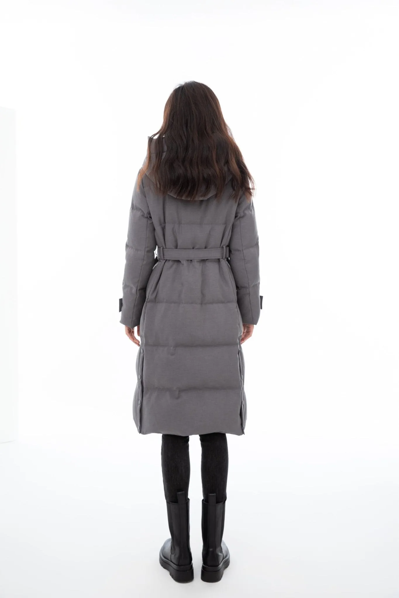 Premium Grey Long Down Jacket