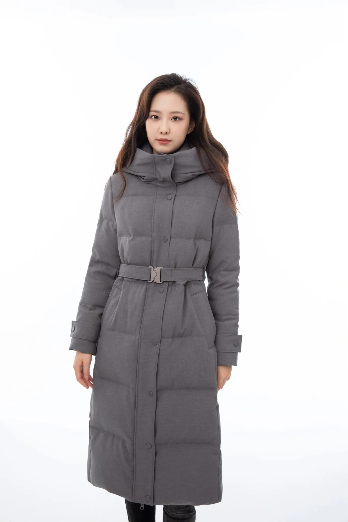 Premium Grey Long Down Jacket