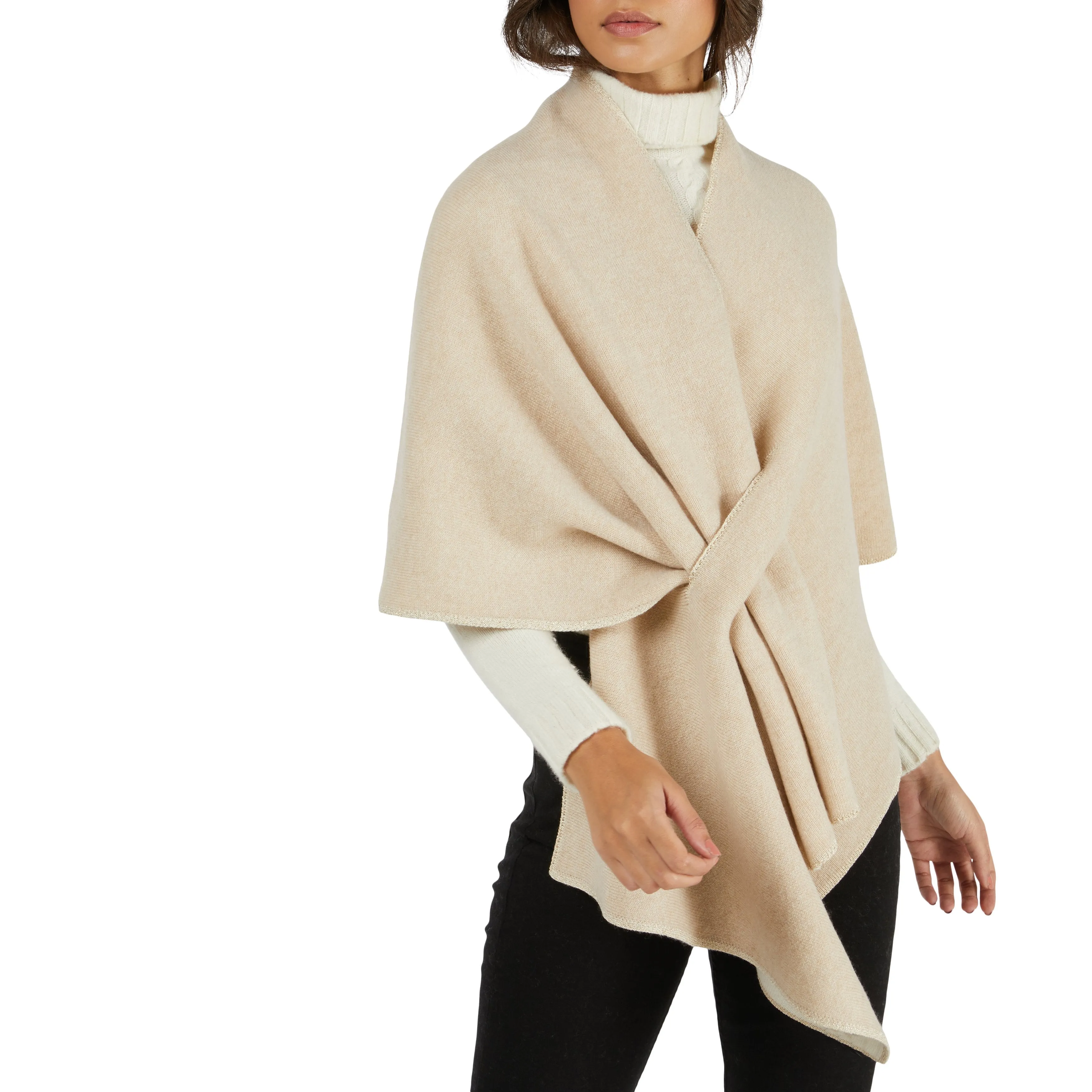 Punto Luce Elegance Cashmere Poncho by Curling Collection