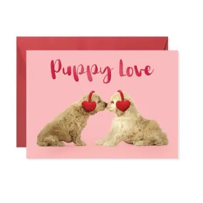 Puppy Love Nose Smooch Valentine's Day Card