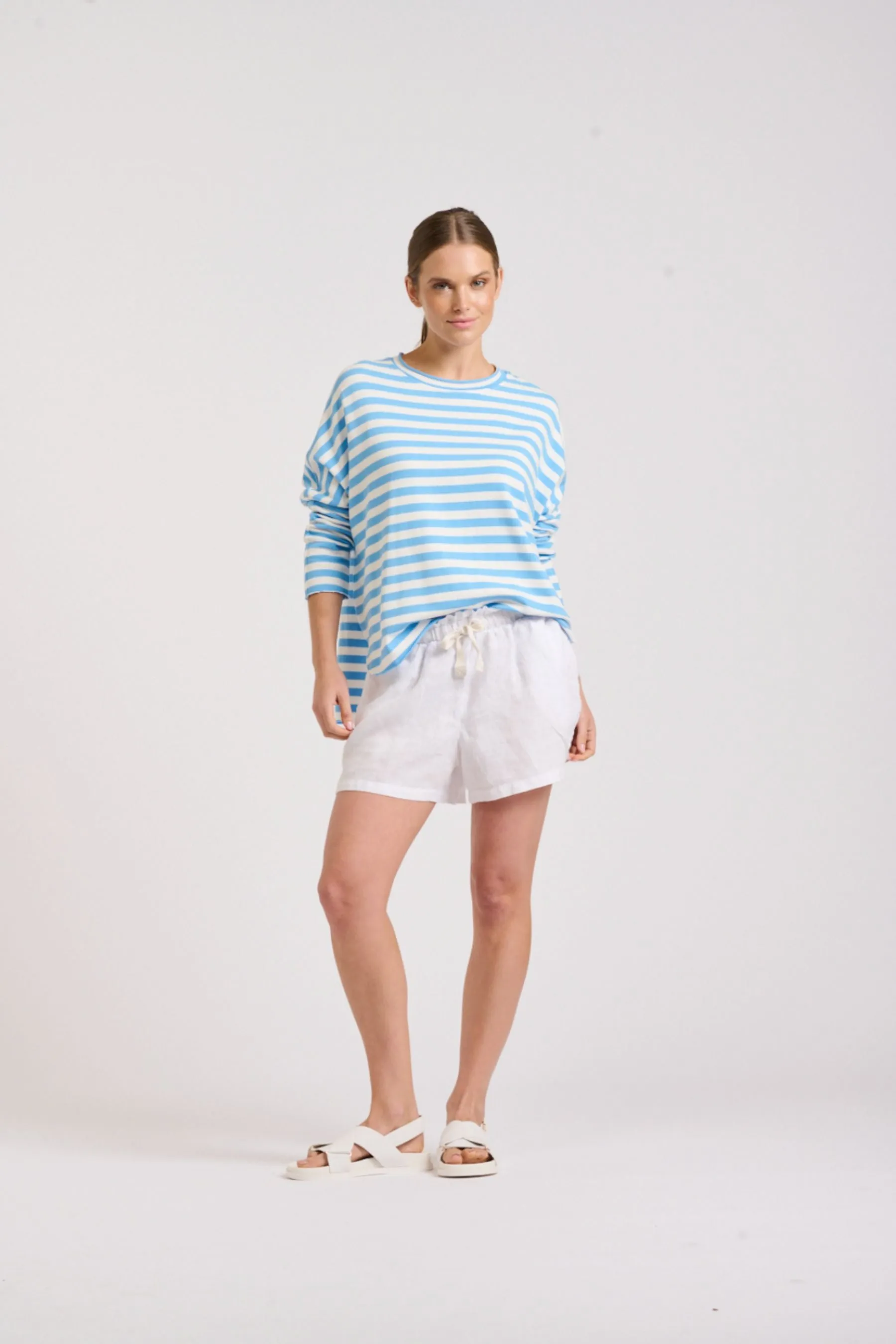 Raw Summer Sweatshirt | Blue/White Stripe