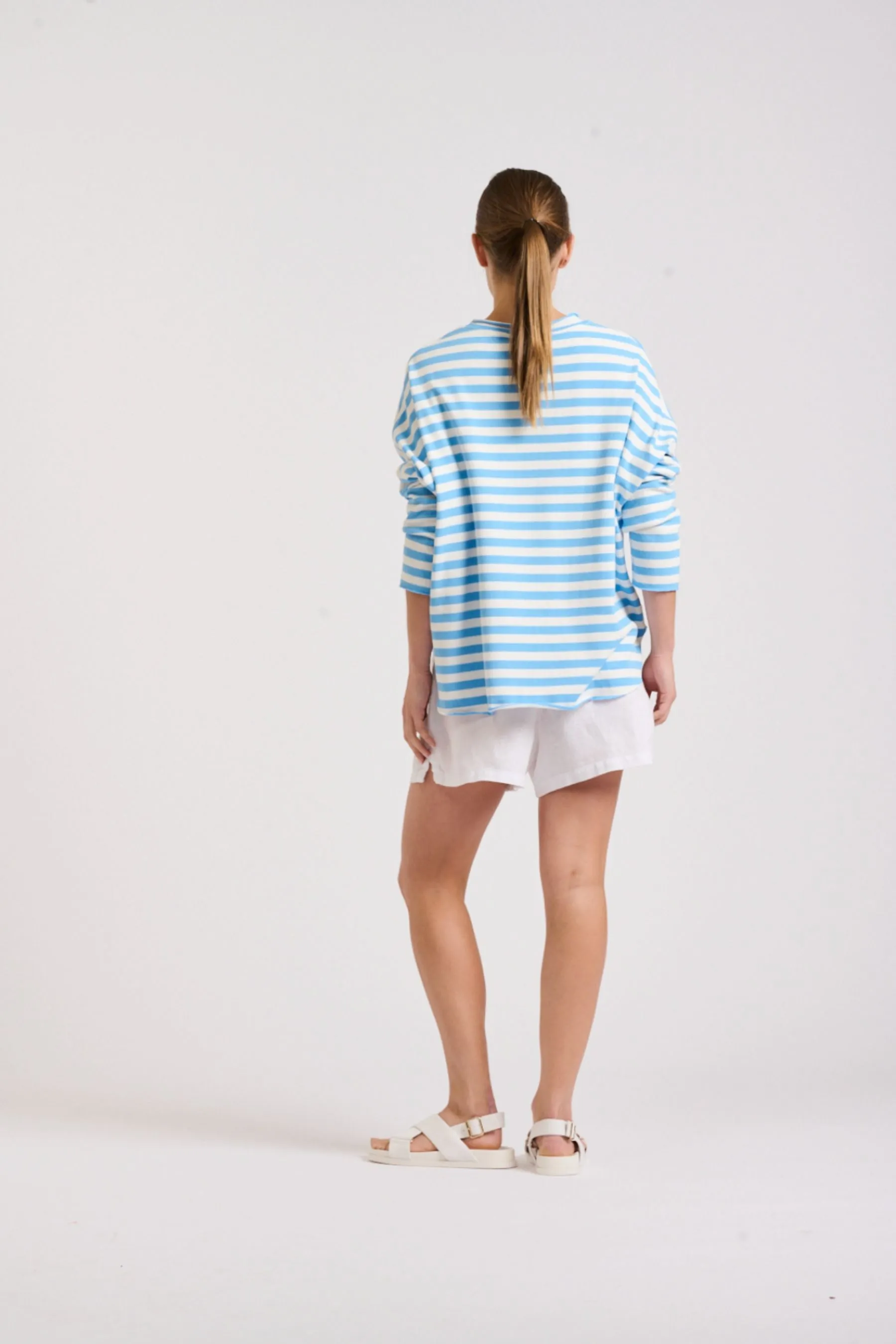 Raw Summer Sweatshirt | Blue/White Stripe