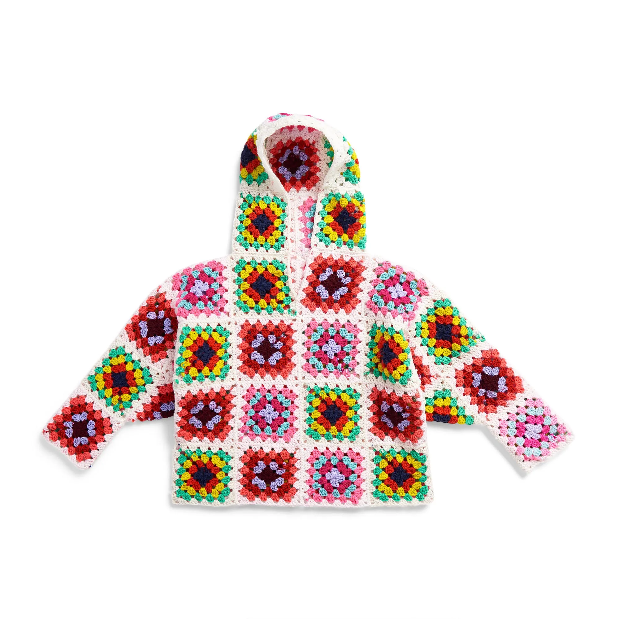 Red Heart Granny Crochet Hoodie