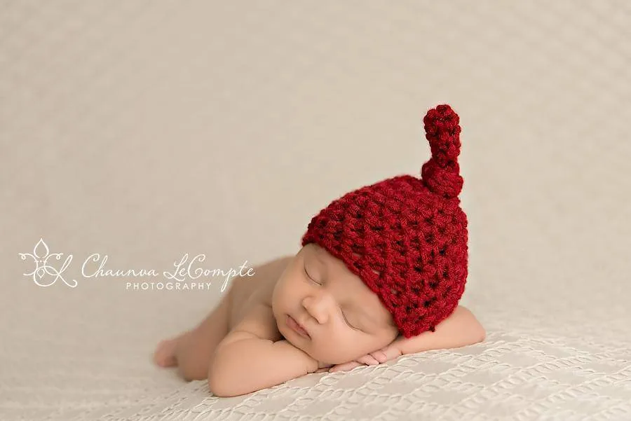 Red Newborn Knot Hat