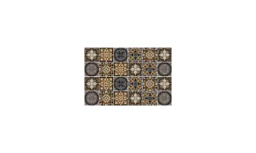 Retro Tile Wall Stickers Brown Color