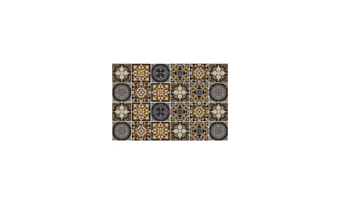 Retro Tile Wall Stickers Brown Color