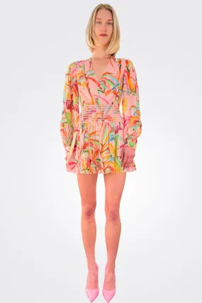 Rio Long Sleeve Short Dress - Tropical