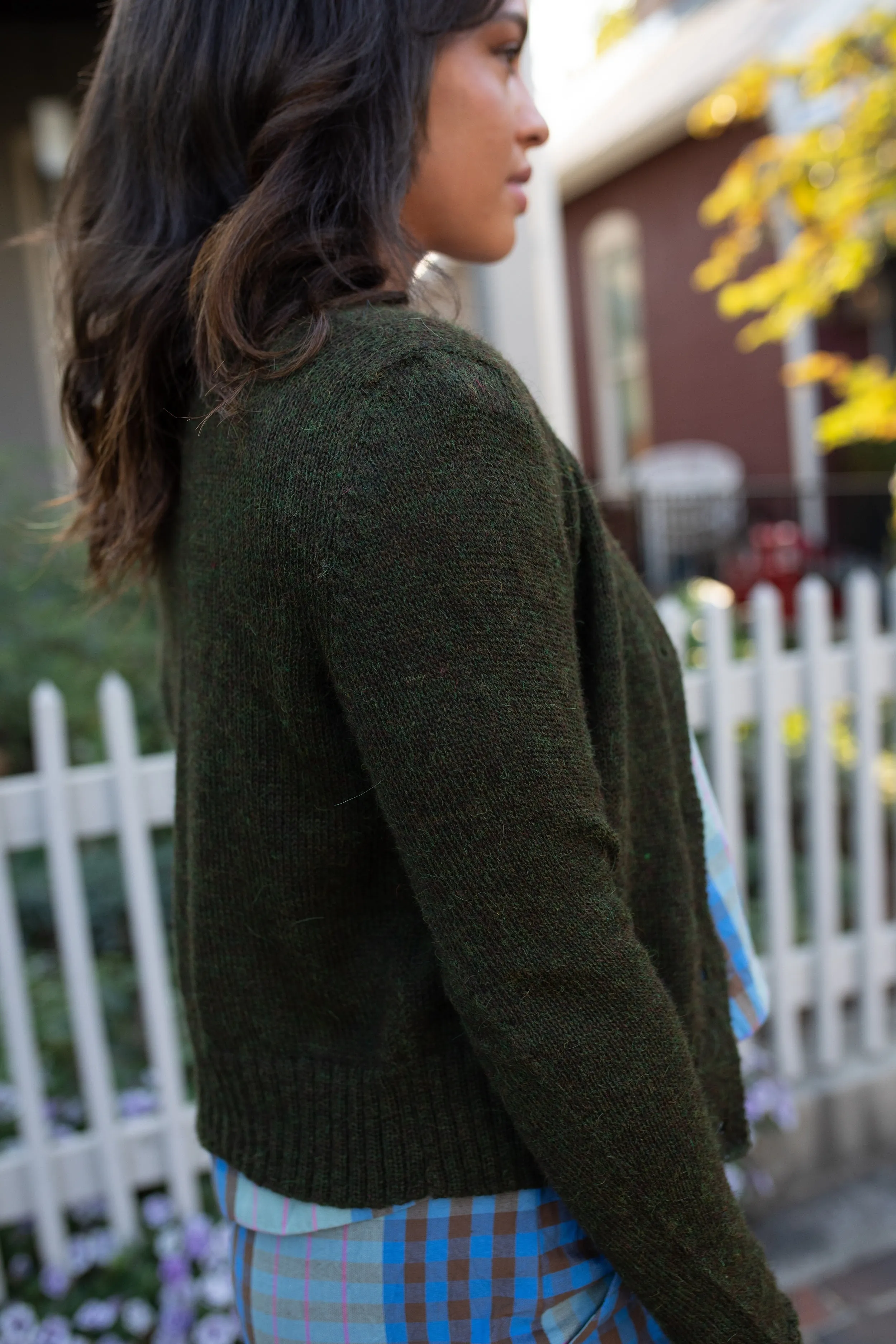 Robbi Cardigan Sweater in Heather Green - Pre-Order 2/30