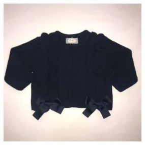 Rochy Girls Navy Bow Detail Cardigan