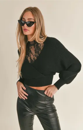 Sage the Label Night Glam Lace Sweater Top