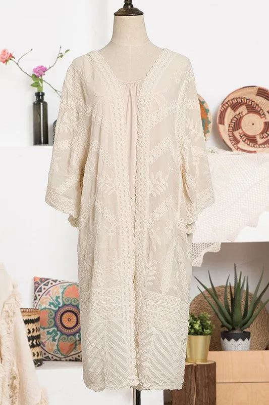 SAS109 - CHIFFON LACE KIMONO