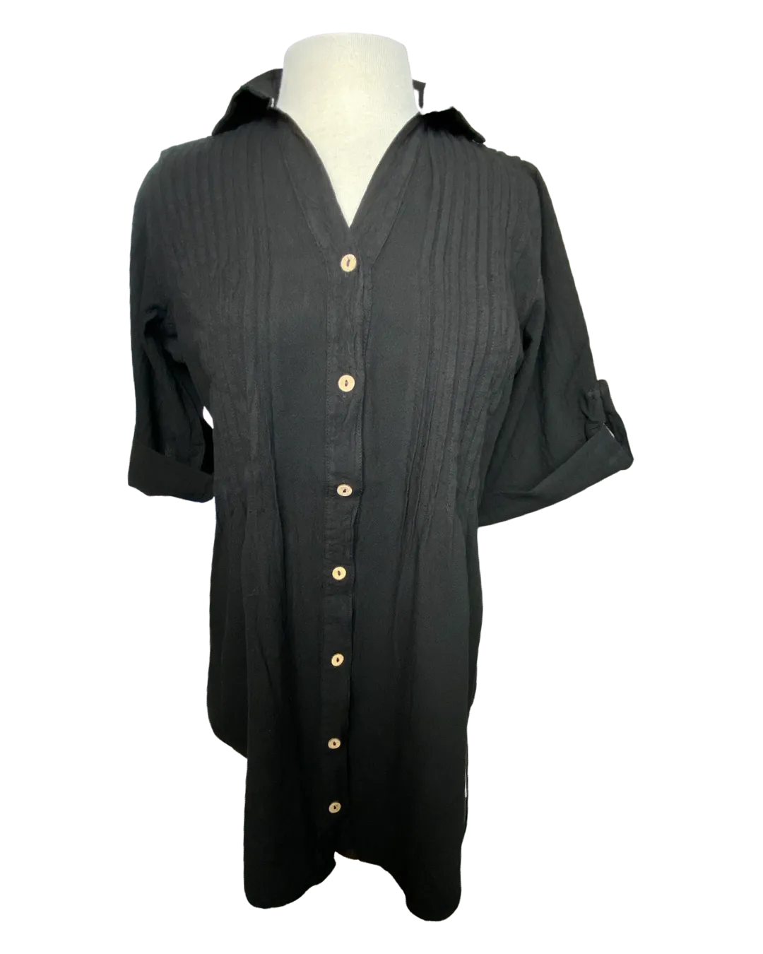 Sea Breeze Pleat Tunic Black