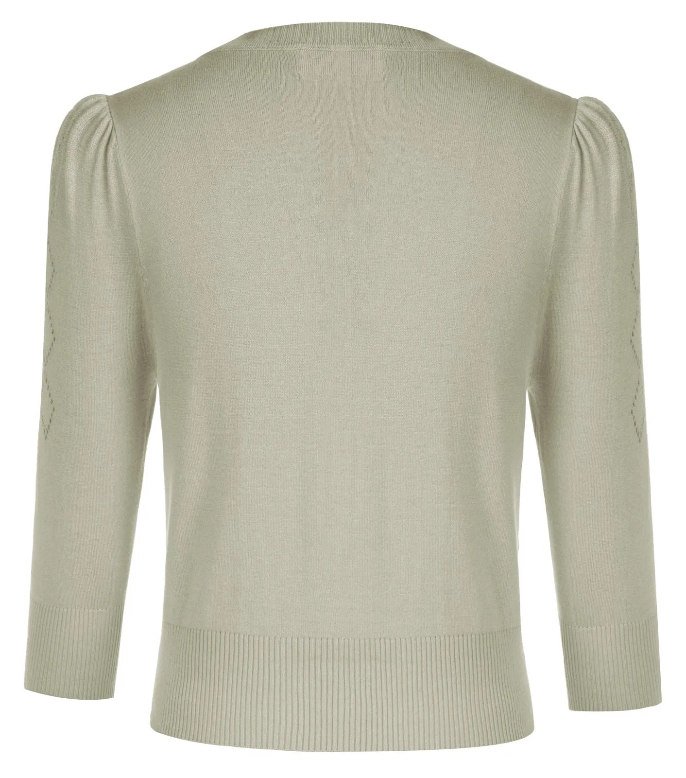 Seckill Offer⌛Hollowed-out Cardigan Sweater 3/4 Sleeve V-Neck Knitwear