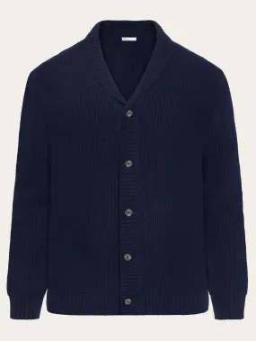 Shawl neck wool cardigan - RWS - Total Eclipse