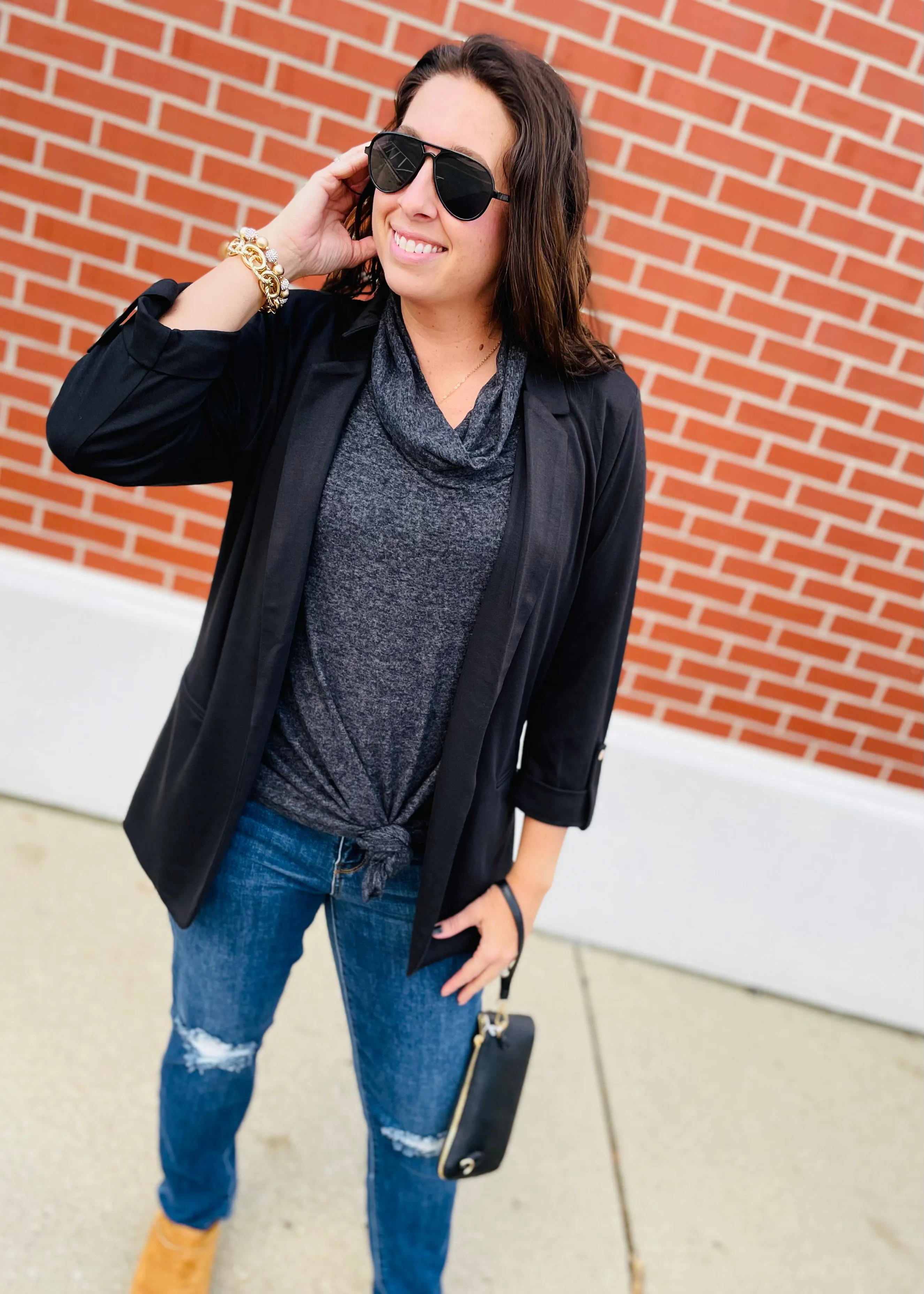 Sleeveless Turtle Neck Tunic Top