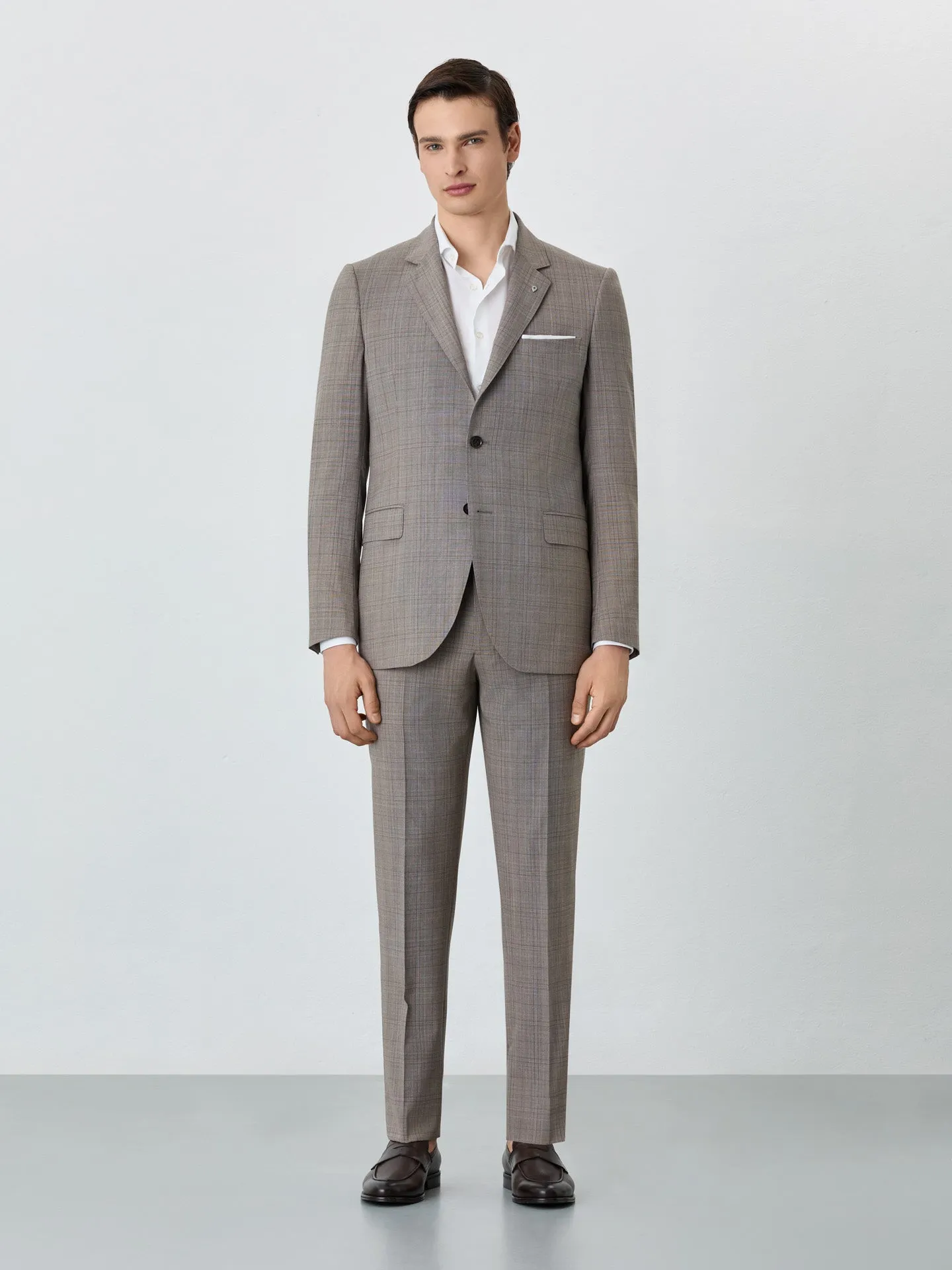 Slim Fit Premium Prince Of Wales Suit In Super Fine Wool