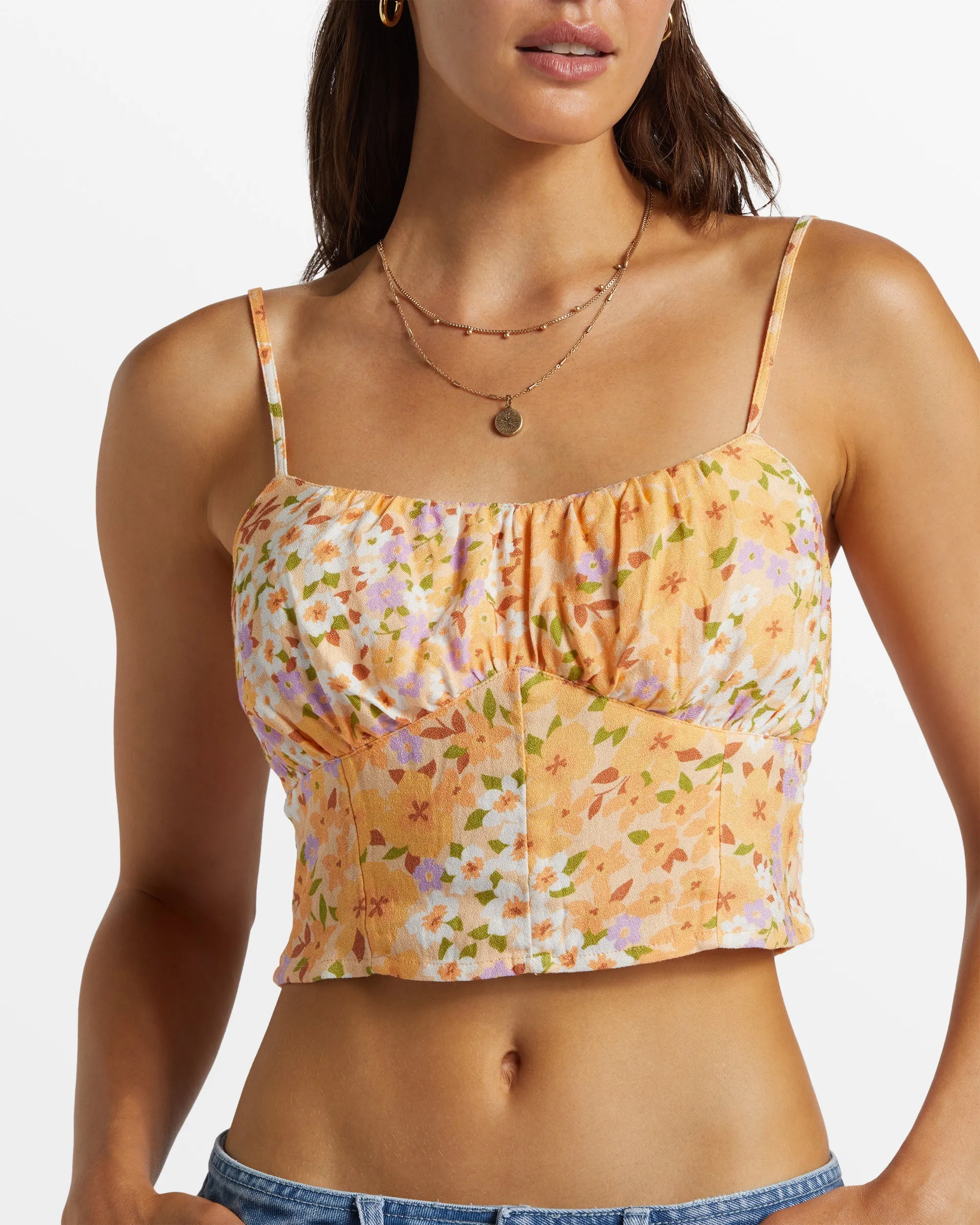 So Simple Cropped Cami Top - Peach Whip