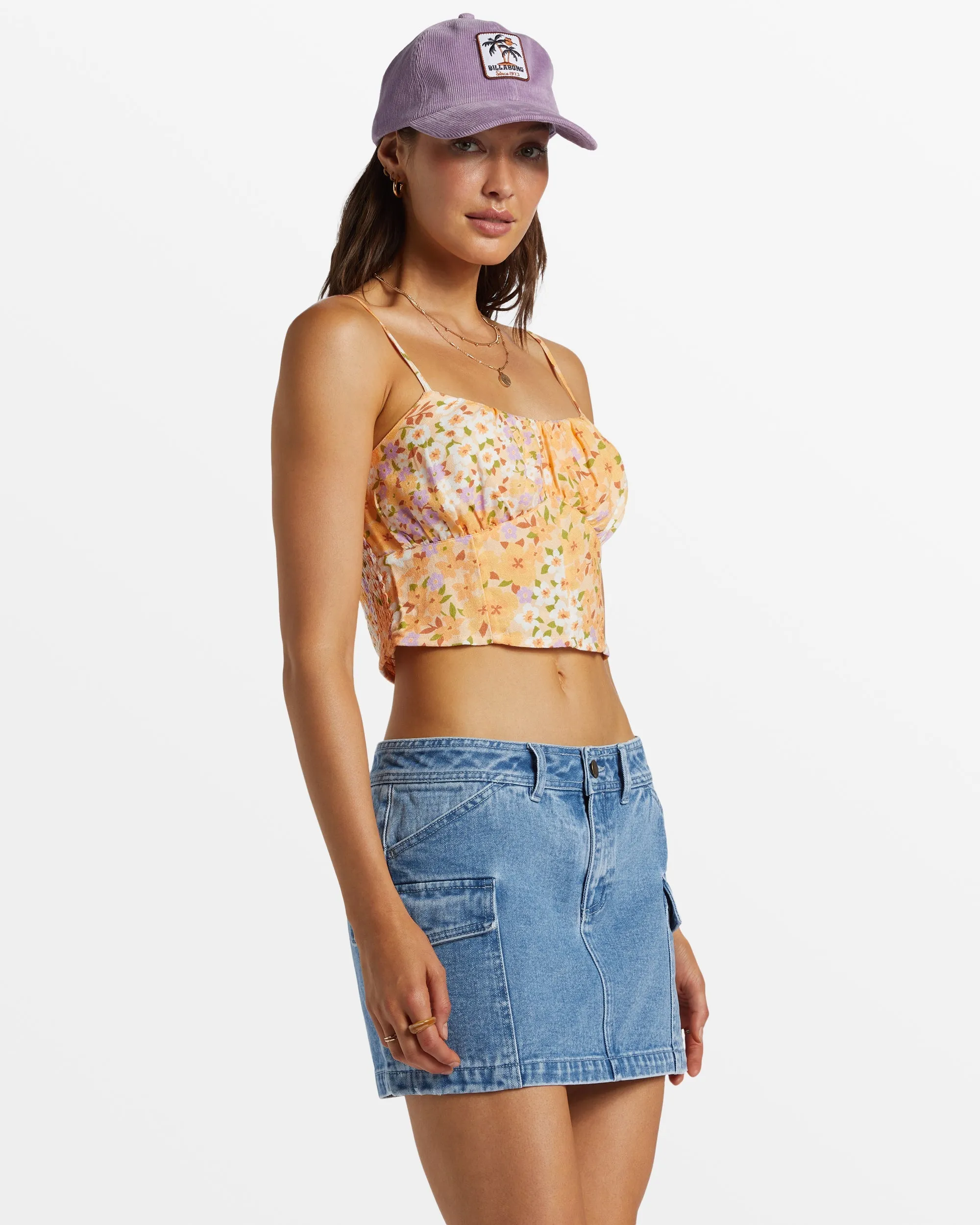 So Simple Cropped Cami Top - Peach Whip