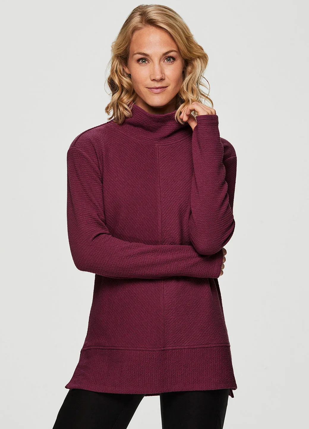 Studio Jacquard Mock Neck Pullover