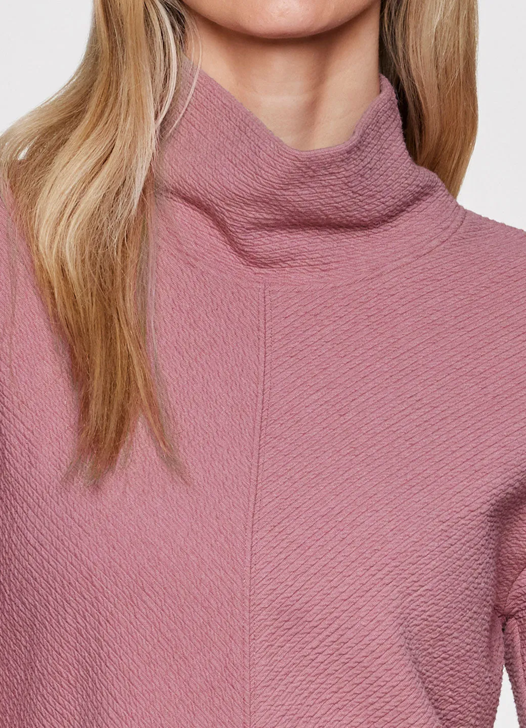 Studio Jacquard Mock Neck Pullover