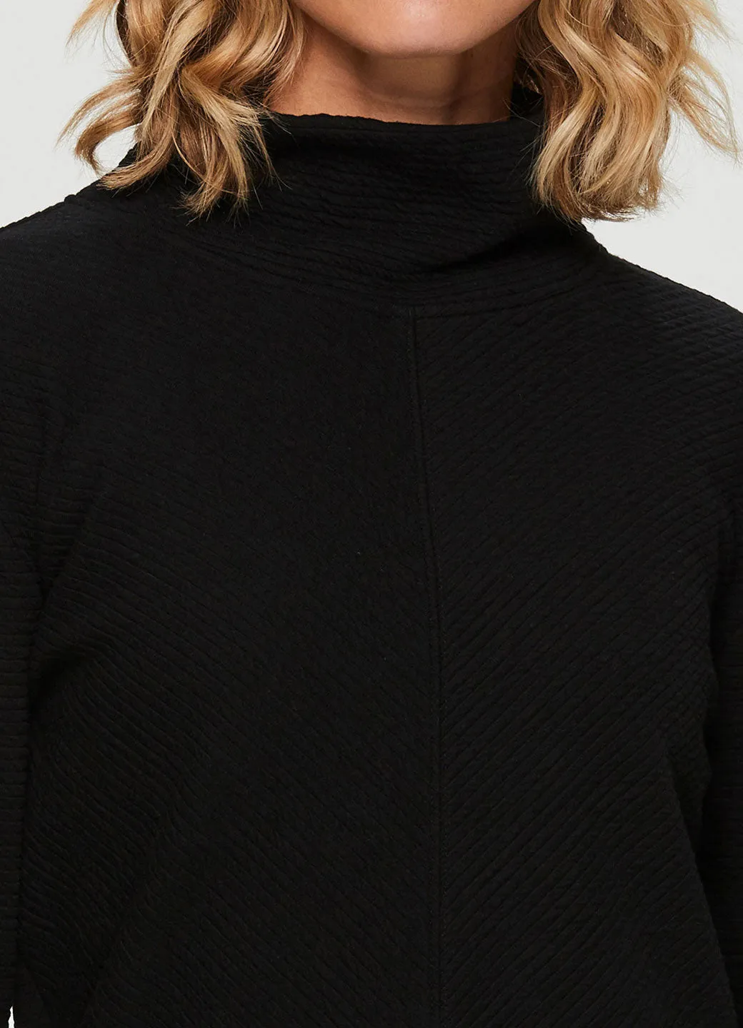 Studio Jacquard Mock Neck Pullover