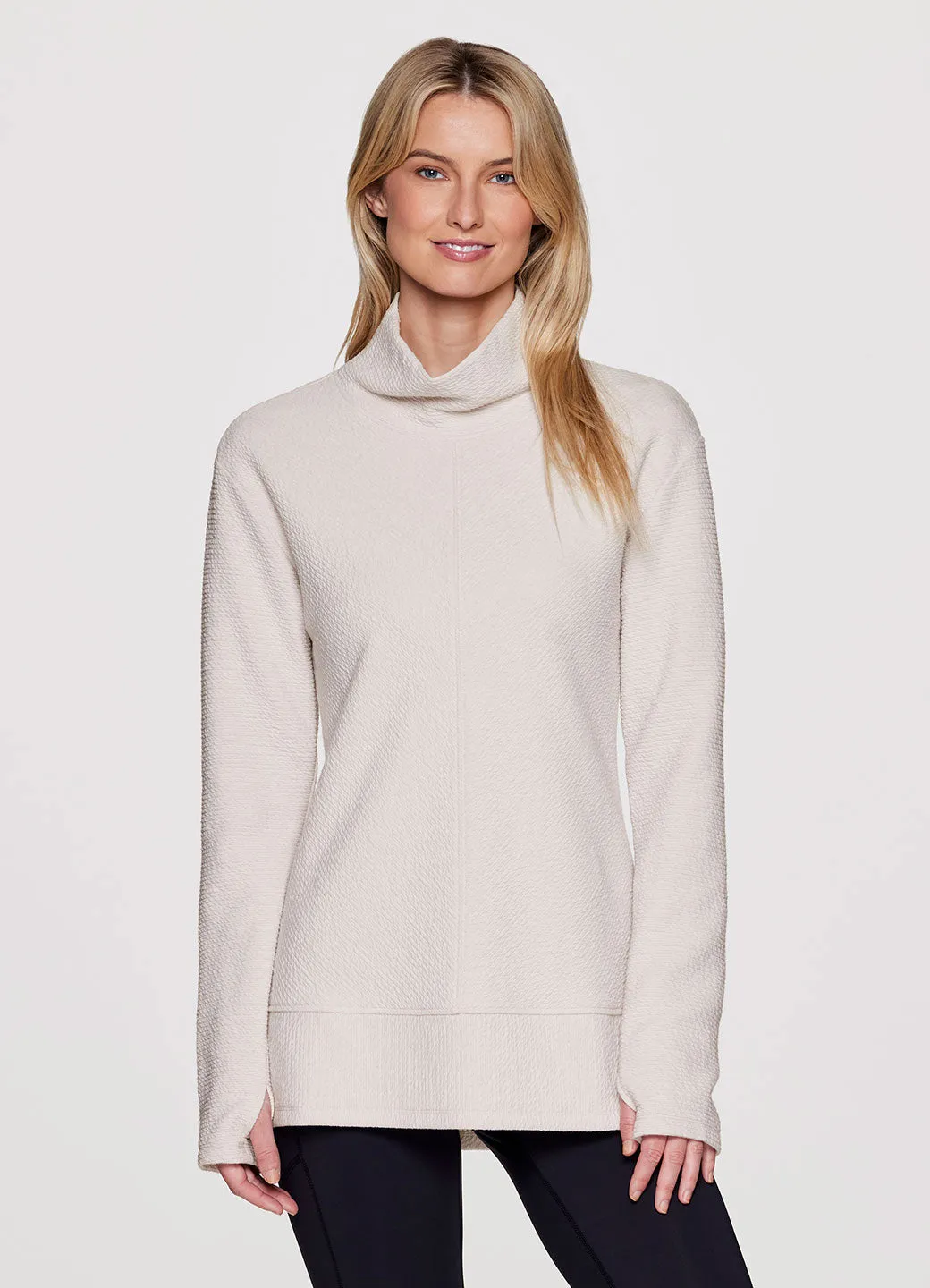 Studio Jacquard Mock Neck Pullover